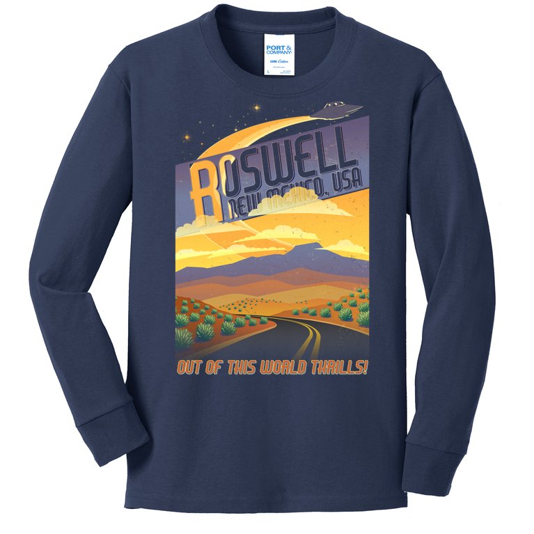Roswell New Mexico Travel Poster Kids Long Sleeve Shirt