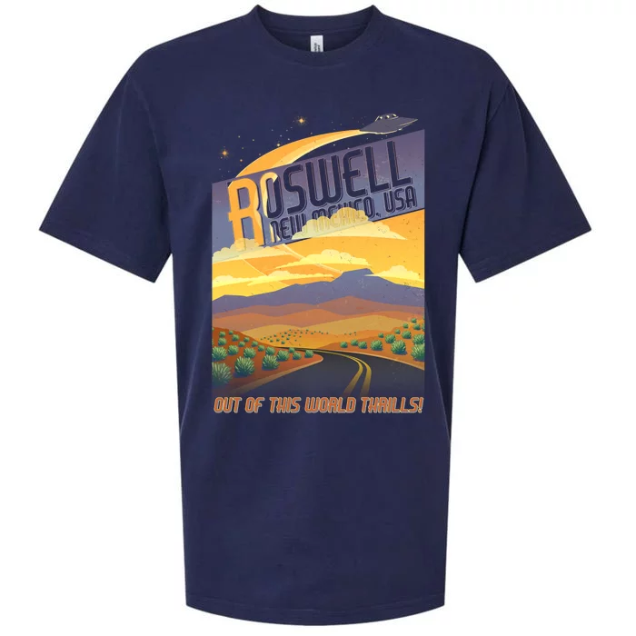 Roswell New Mexico Travel Poster Sueded Cloud Jersey T-Shirt