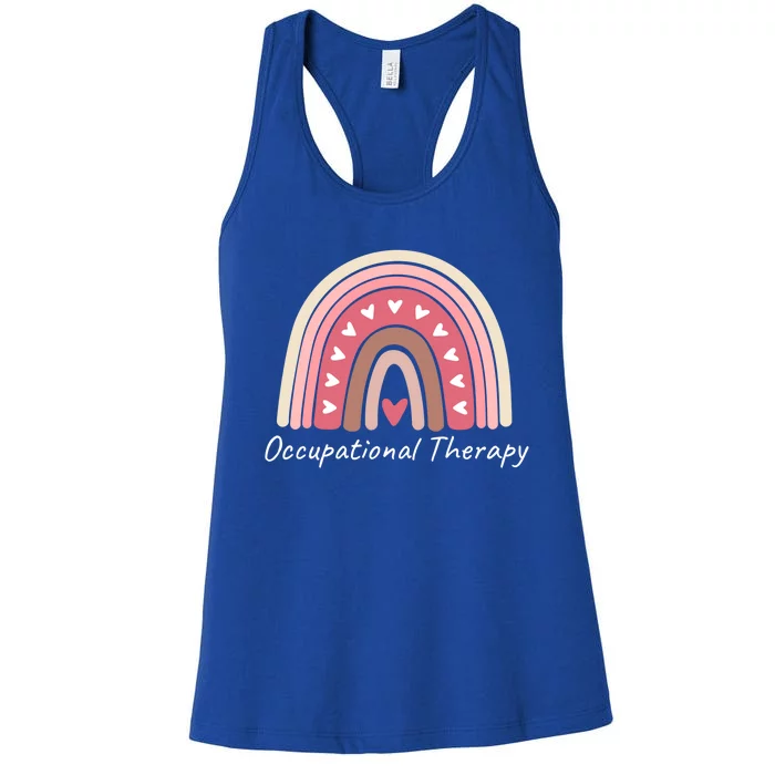 Rainbow Occupational Therapy Gift Cute Pink Boho Chic Ot Gift Women's Racerback Tank