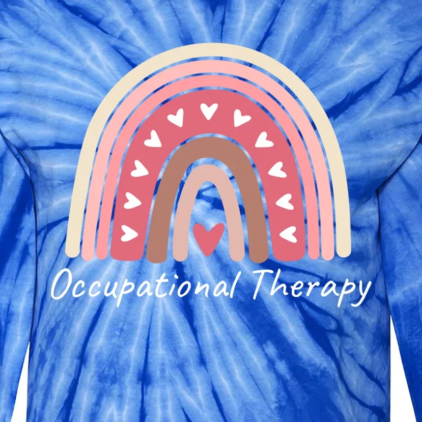 Rainbow Occupational Therapy Gift Cute Pink Boho Chic Ot Gift Tie-Dye Long Sleeve Shirt