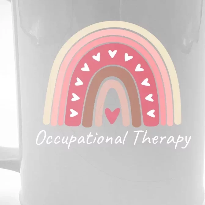 Rainbow Occupational Therapy Gift Cute Pink Boho Chic Ot Gift Front & Back Beer Stein