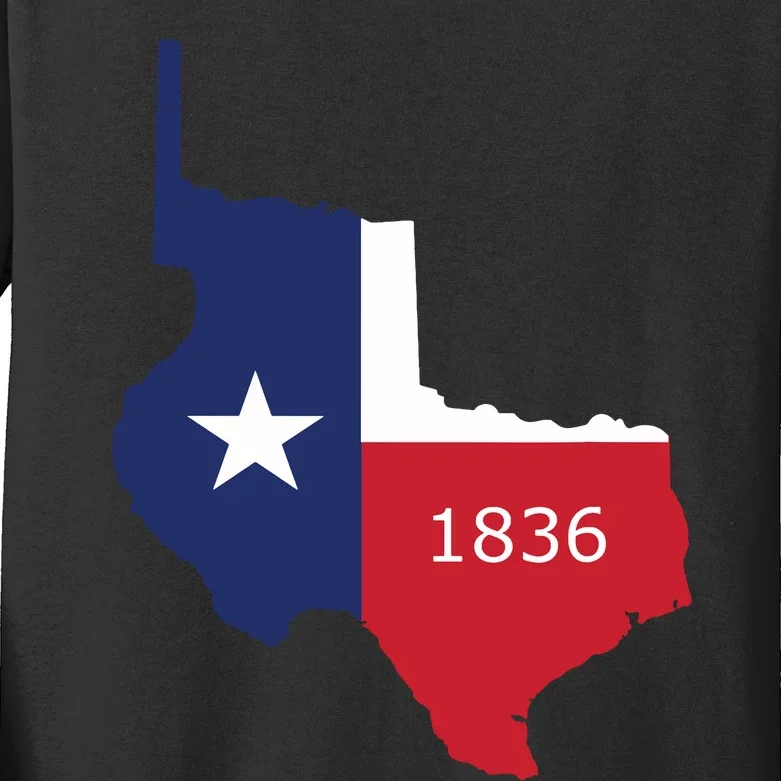 Republic Of Texas 1836 Lone Star State Kids Long Sleeve Shirt