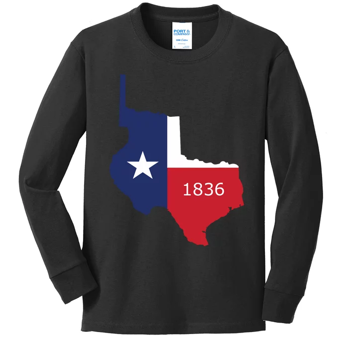 Republic Of Texas 1836 Lone Star State Kids Long Sleeve Shirt