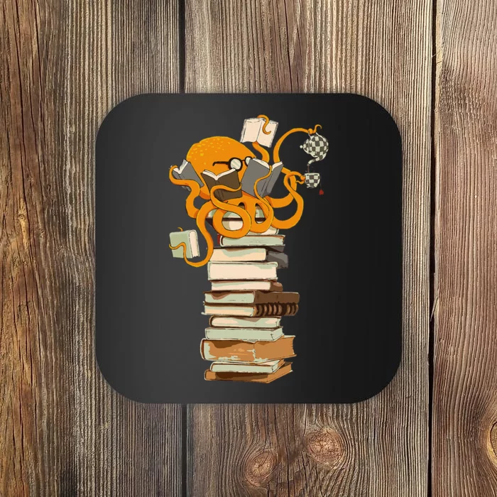 Reading Octopus Tea Coffee And Books Gift Coaster