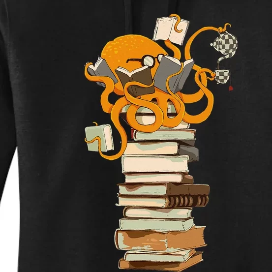 Reading Octopus Tea Coffee And Books Gift Women's Pullover Hoodie