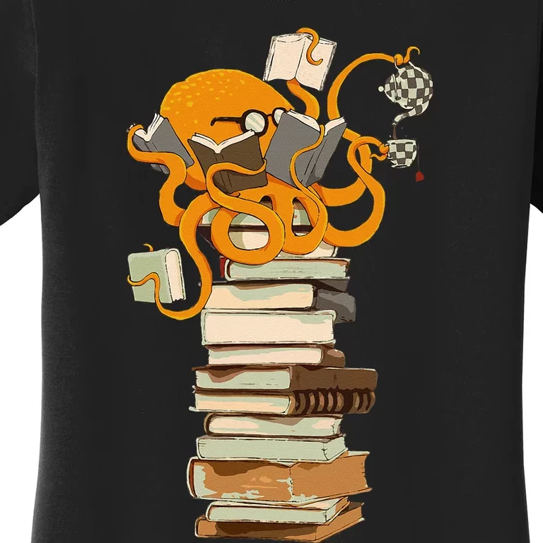 Reading Octopus Tea Coffee And Books Gift Women's T-Shirt