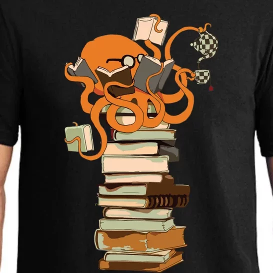 Reading Octopus Tea Coffee And Books Gift Pajama Set