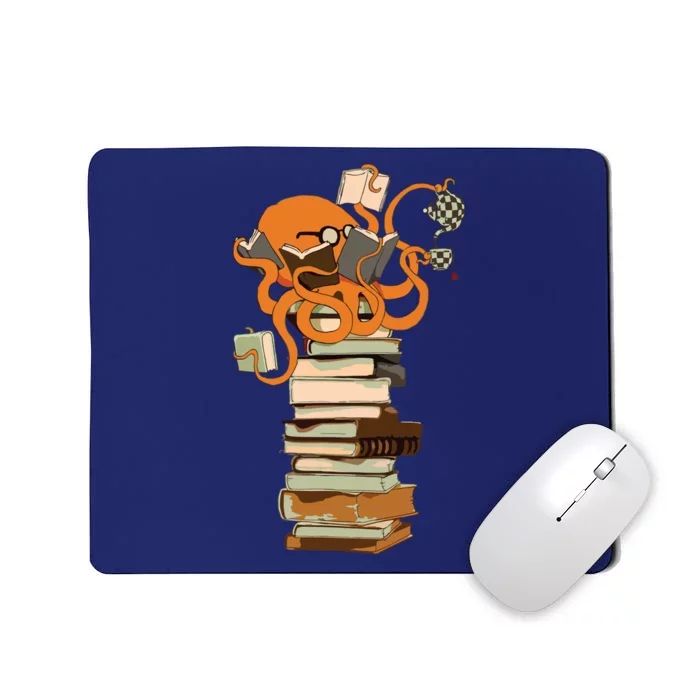 Reading Octopus Tea Coffee And Books Gift Mousepad