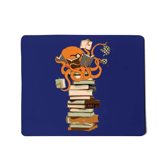 Reading Octopus Tea Coffee And Books Gift Mousepad