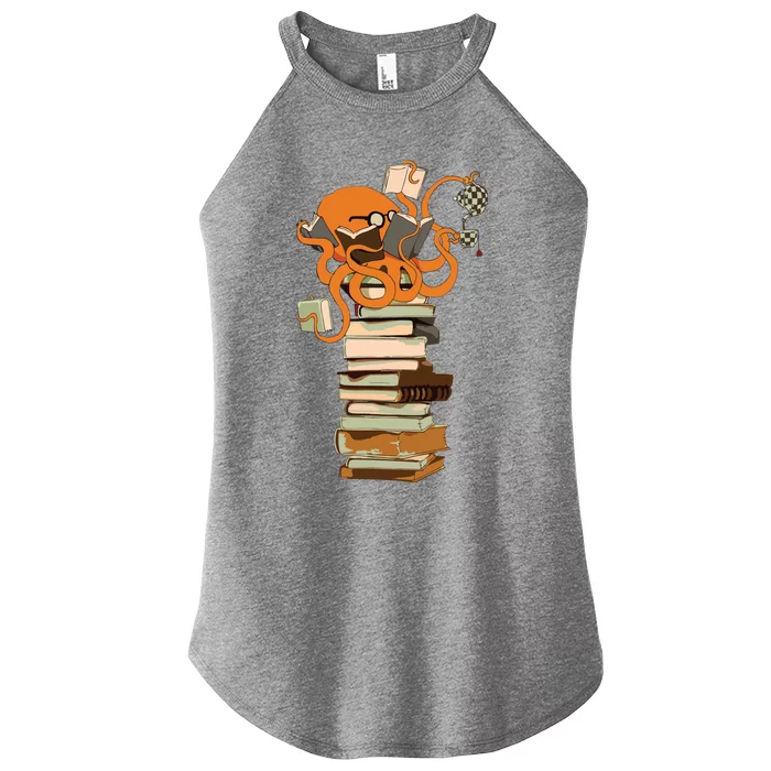 Reading Octopus Tea Coffee And Books Gift Women’s Perfect Tri Rocker Tank