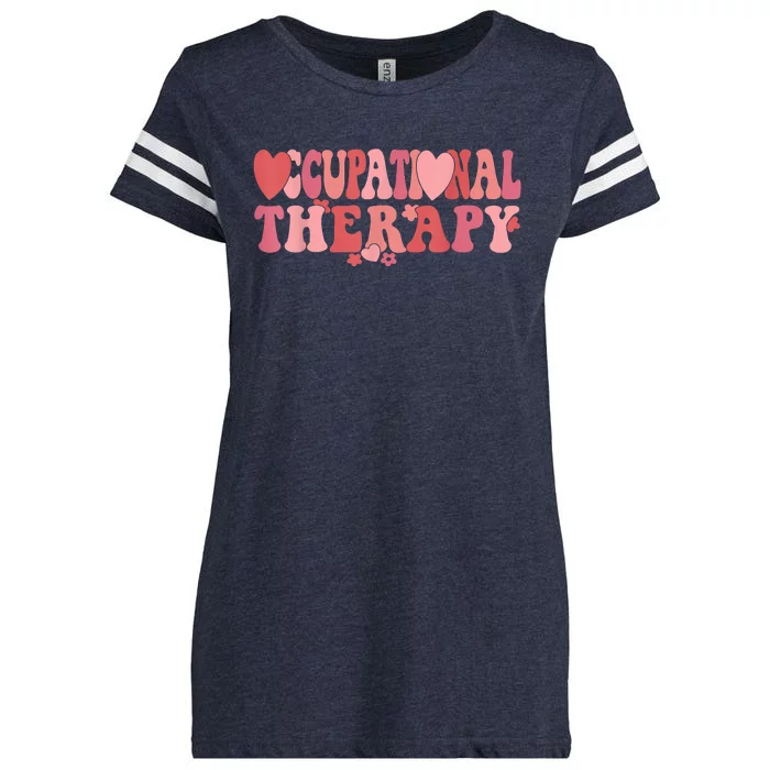 Retro Occupational Therapy Therapist Valentine's Day Therapist OT Enza Ladies Jersey Football T-Shirt