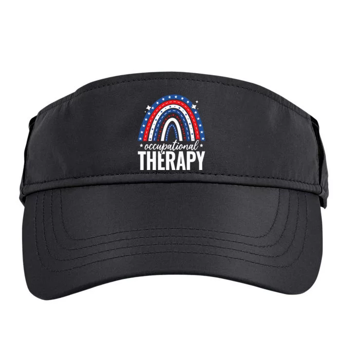 Rainbow Occupational Therapist 4th of july USA America Adult Drive Performance Visor