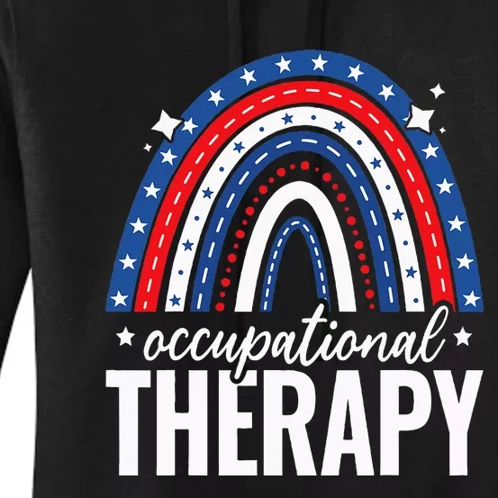 Rainbow Occupational Therapist 4th of july USA America Women's Pullover Hoodie