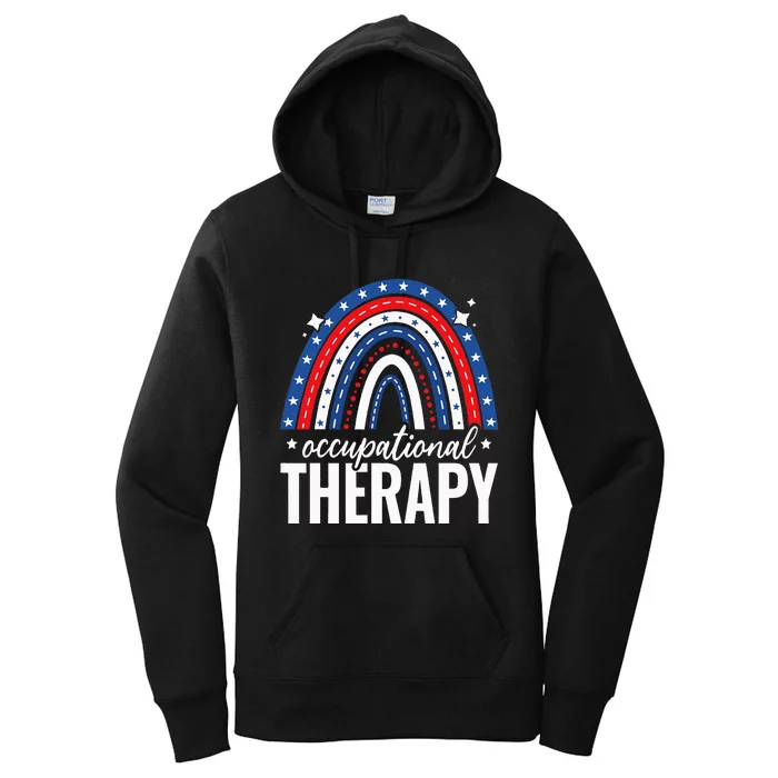 Rainbow Occupational Therapist 4th of july USA America Women's Pullover Hoodie