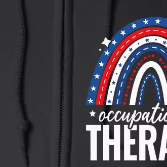 Rainbow Occupational Therapist 4th of july USA America Full Zip Hoodie