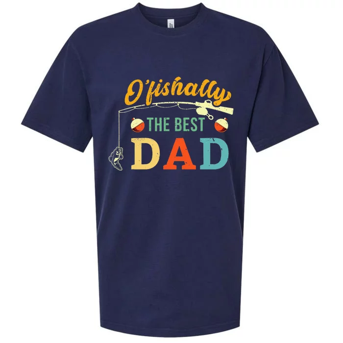 Retro Ofishally The Best Dad Fishing Father Sueded Cloud Jersey T-Shirt