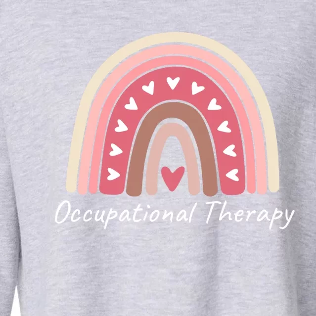 Rainbow Occupational Therapy Gift Cute Pink Boho Chic Ot Great Gift Cropped Pullover Crew