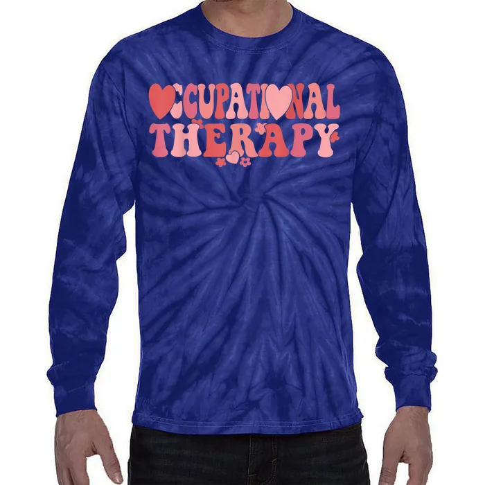 Retro Occupational Therapist Valentine's Day Therapist OT Tie-Dye Long Sleeve Shirt