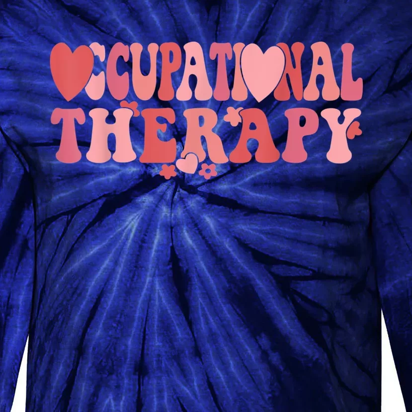 Retro Occupational Therapist Valentine's Day Therapist OT Tie-Dye Long Sleeve Shirt