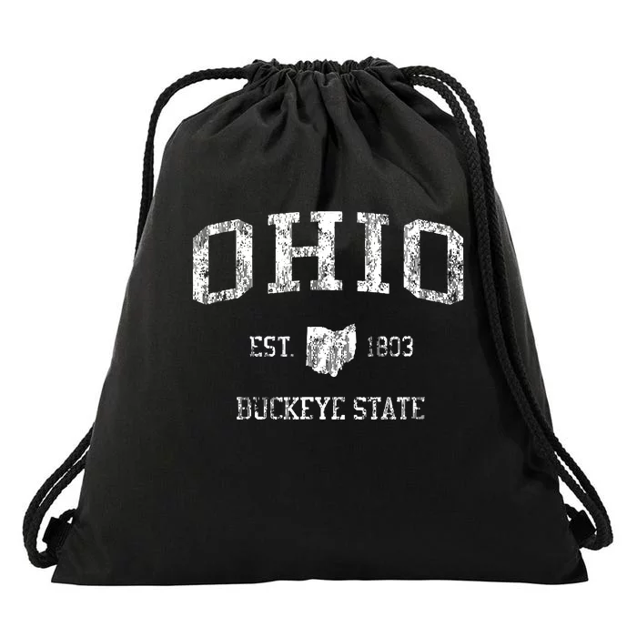 Retro Ohio T Vintage Sports Design Drawstring Bag