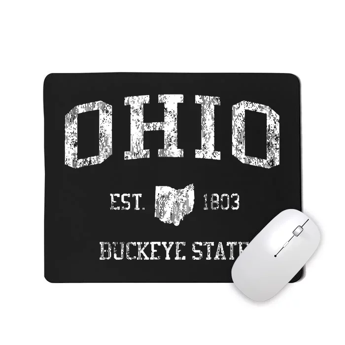 Retro Ohio T Vintage Sports Design Mousepad