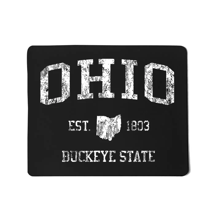 Retro Ohio T Vintage Sports Design Mousepad