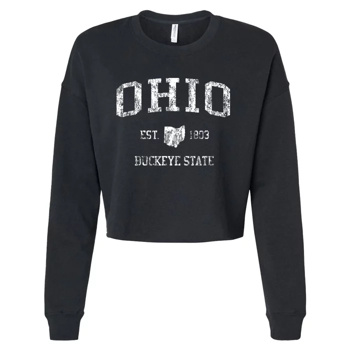 Retro Ohio T Vintage Sports Design Cropped Pullover Crew