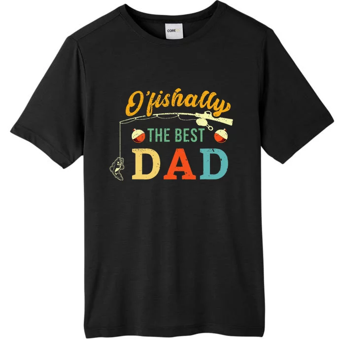 Retro Ofishally The Best Dad Fishing Father Fisherman Papa ChromaSoft Performance T-Shirt