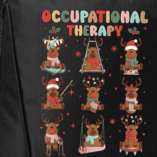 Retro Occupational Therapy Christmas Reindeers Ot Ota City Backpack