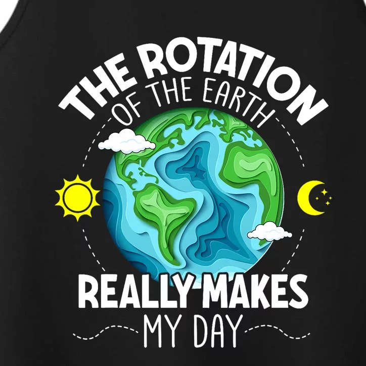 Rotation Of The Earth Makes My Day Funny Science Performance Tank