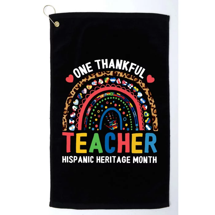 Rainbow One Thankful Teacher Hispanic Heritage Month Platinum Collection Golf Towel