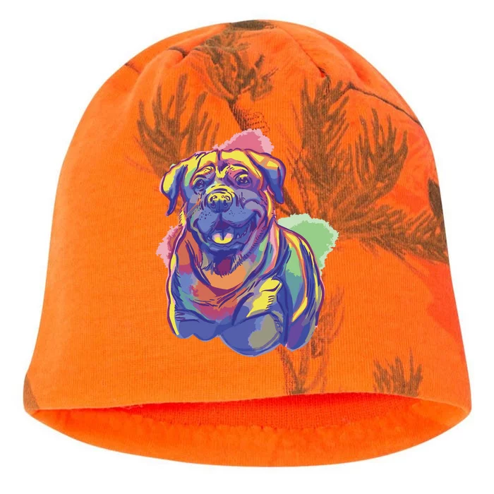 Rottweiler Colorful Dog Kati - Camo Knit Beanie