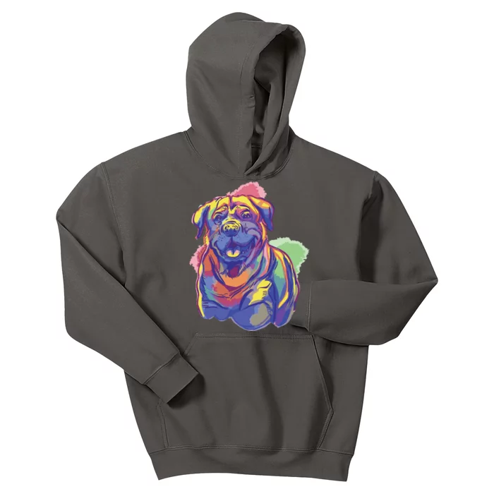 Rottweiler Colorful Dog Kids Hoodie