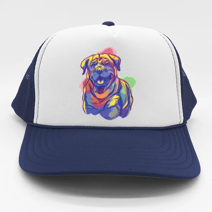 Rottweiler Colorful Dog Trucker Hat