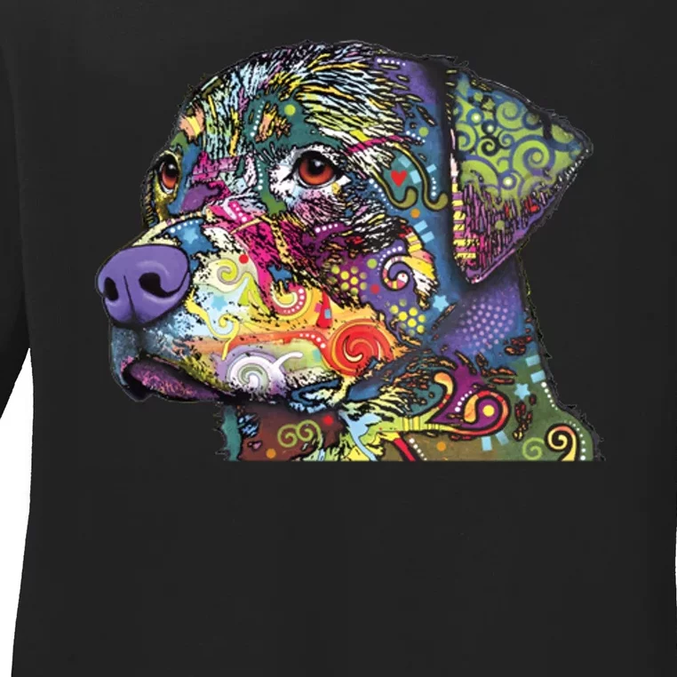 Rottweiler Dog Dean Russo Ladies Long Sleeve Shirt