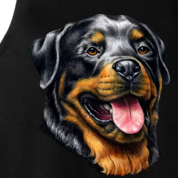 Rottweiler Face Ladies Tri-Blend Wicking Tank