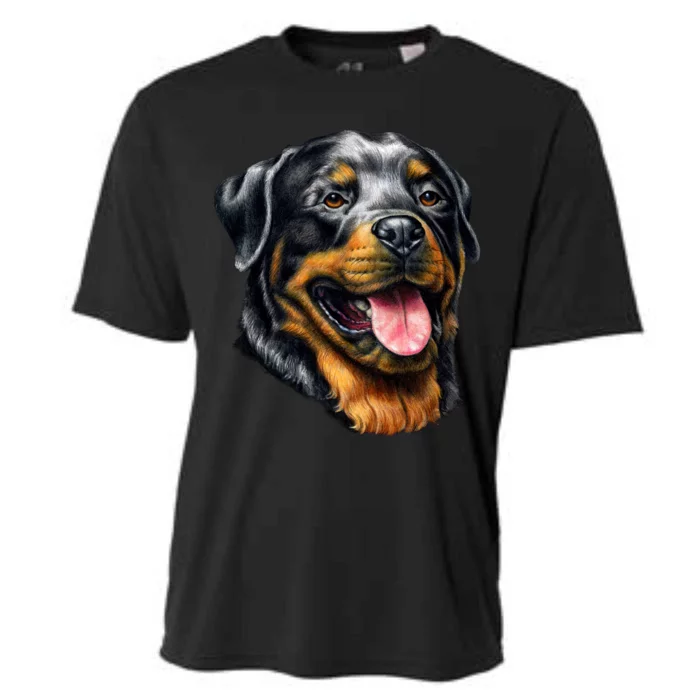 Rottweiler Face Cooling Performance Crew T-Shirt