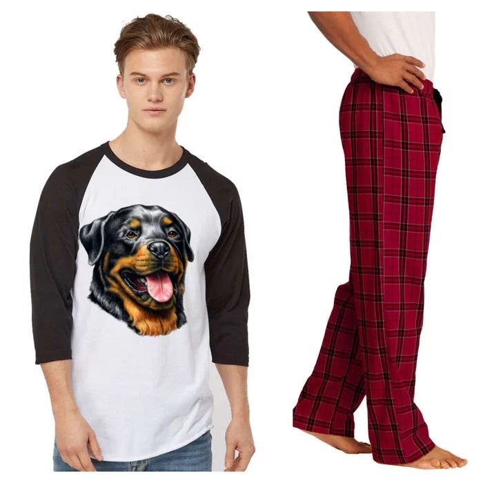 Rottweiler Face Raglan Sleeve Pajama Set