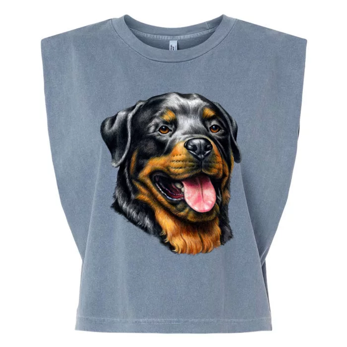 Rottweiler Face Garment-Dyed Women's Muscle Tee