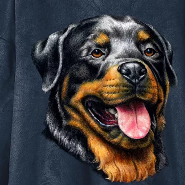 Rottweiler Face Hooded Wearable Blanket