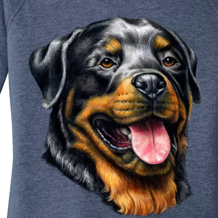 Rottweiler Face Women's Perfect Tri Tunic Long Sleeve Shirt