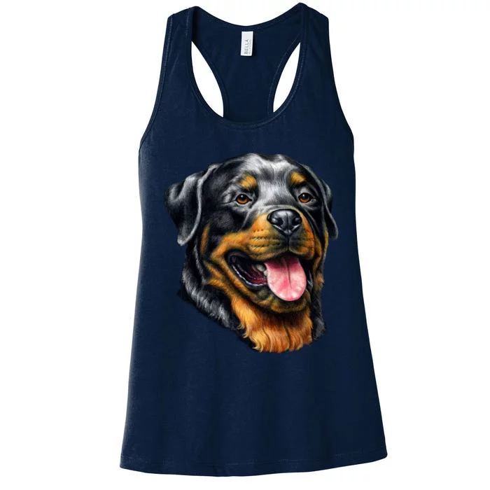 Rottweiler Face Women's Racerback Tank