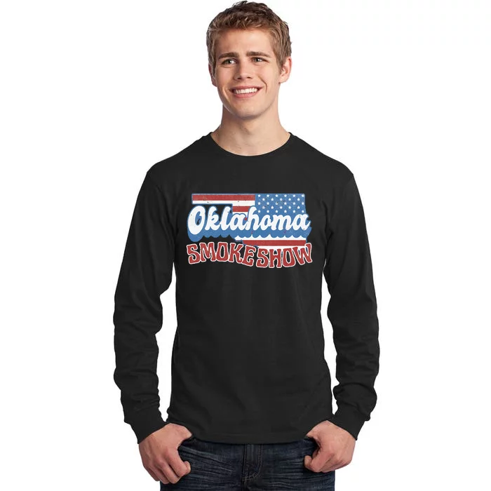 Retro Oklahoma Usa Flag Oklahoma Concert Tall Long Sleeve T-Shirt