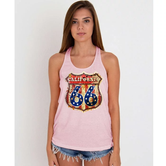 Route 66 California Women's Knotted Racerback Tank