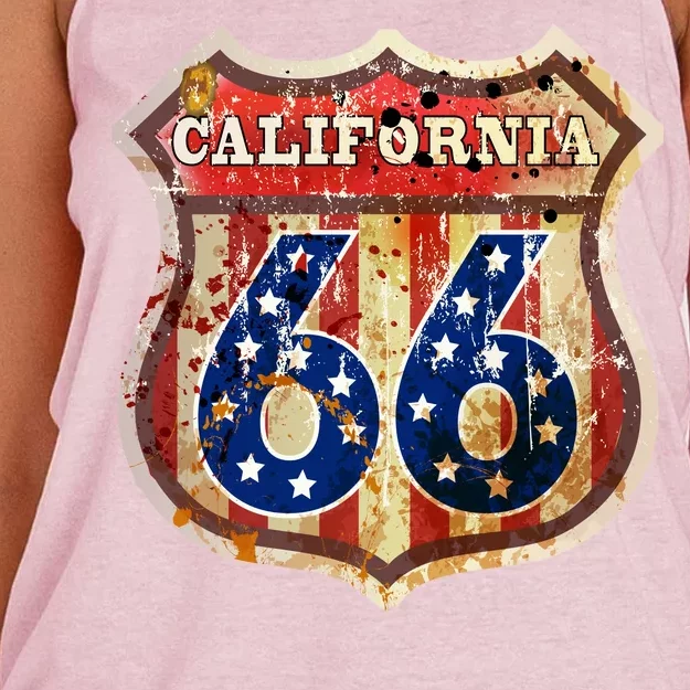 Route 66 California Women's Knotted Racerback Tank