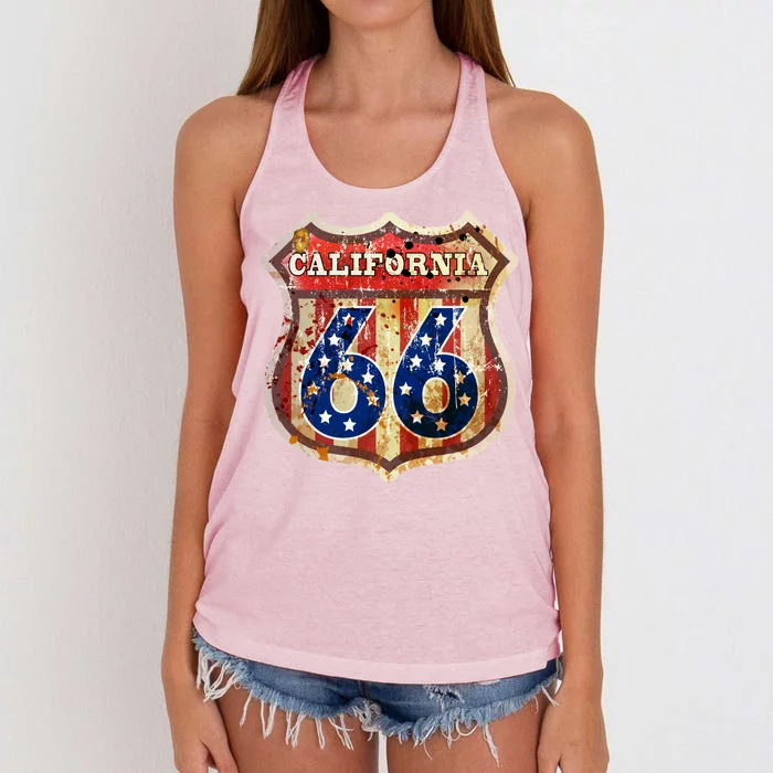 Route 66 California Women's Knotted Racerback Tank