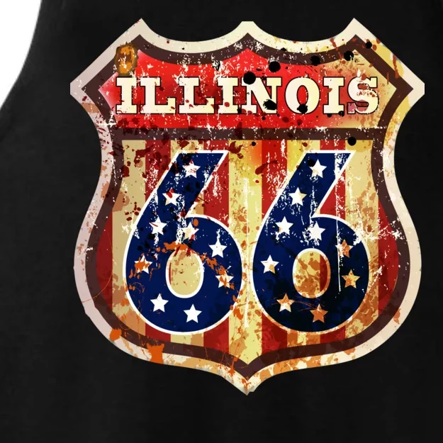 Route 66 Illinois Ladies Tri-Blend Wicking Tank