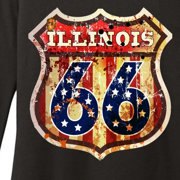 Route 66 Illinois Womens CVC Long Sleeve Shirt