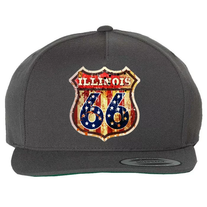 Route 66 Illinois Wool Snapback Cap