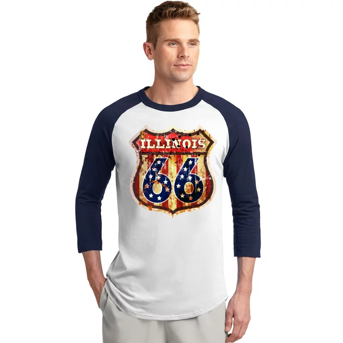 Route 66 Illinois Baseball Sleeve Shirt